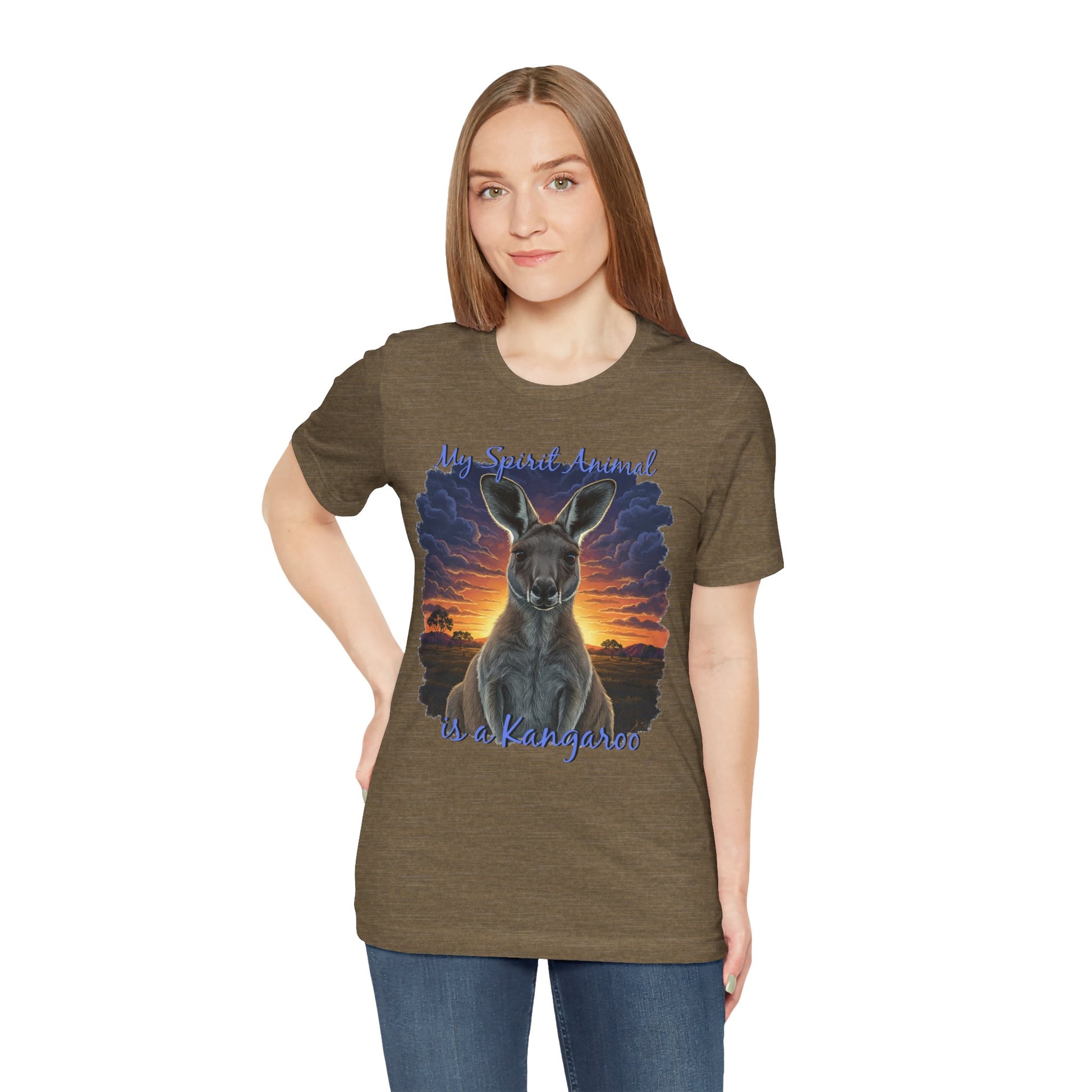 'My Spirit Animal is a Kangaroo' Tee - Unisex Jersey Short Sleeve T-Shirt for Wildlife Lovers, Aussies - Schmartypants