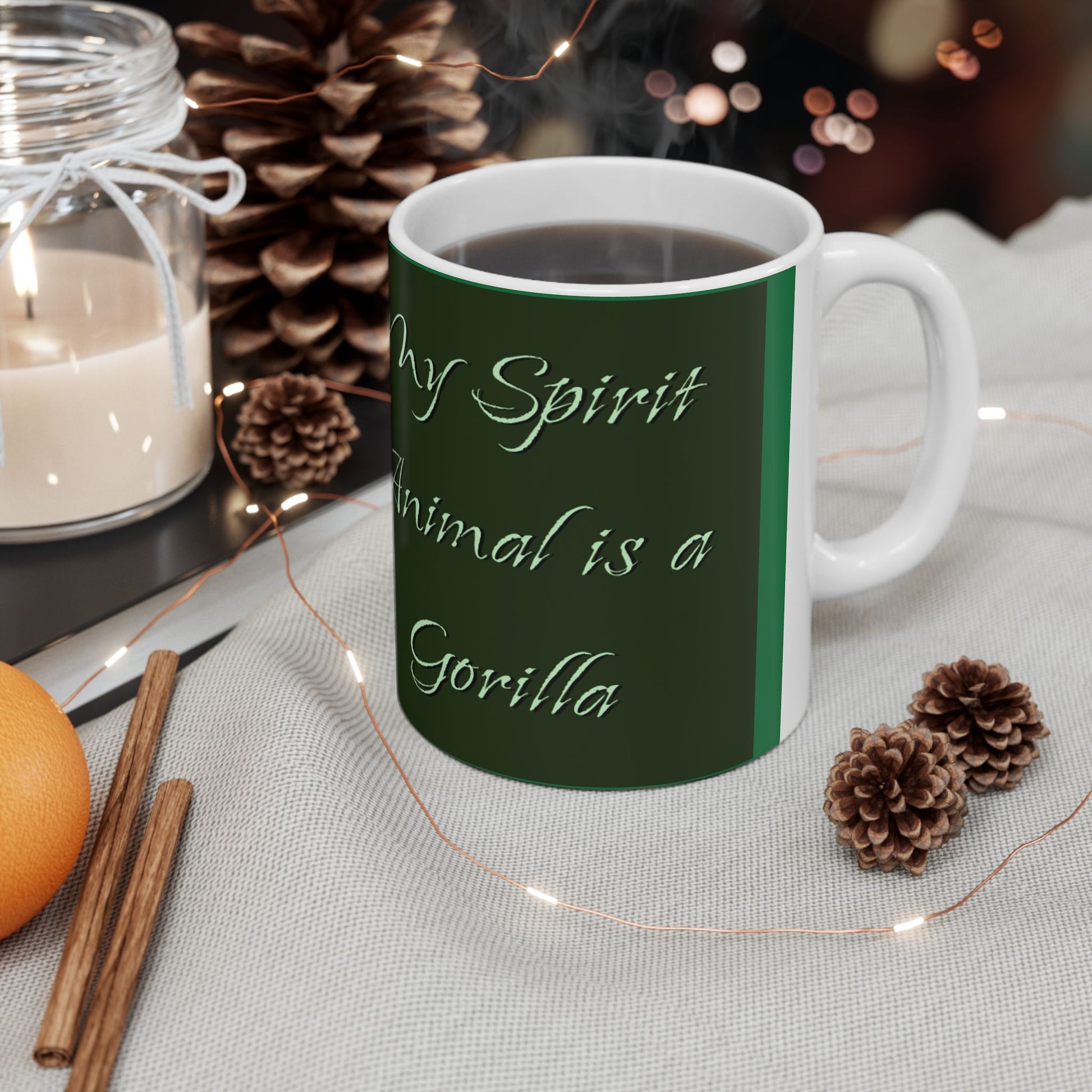 'My Spirit Animal is a Gorilla' Ceramic Mug - Wildlife Lover Gift (11oz, 15oz) - Schmartypants