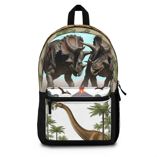 Dino Adventure Backpack: Fun Dinosaur Prints for Kids, Triceratops School Bag, Playtime Backpack, Travel Gear, Gift for Dino Lovers
