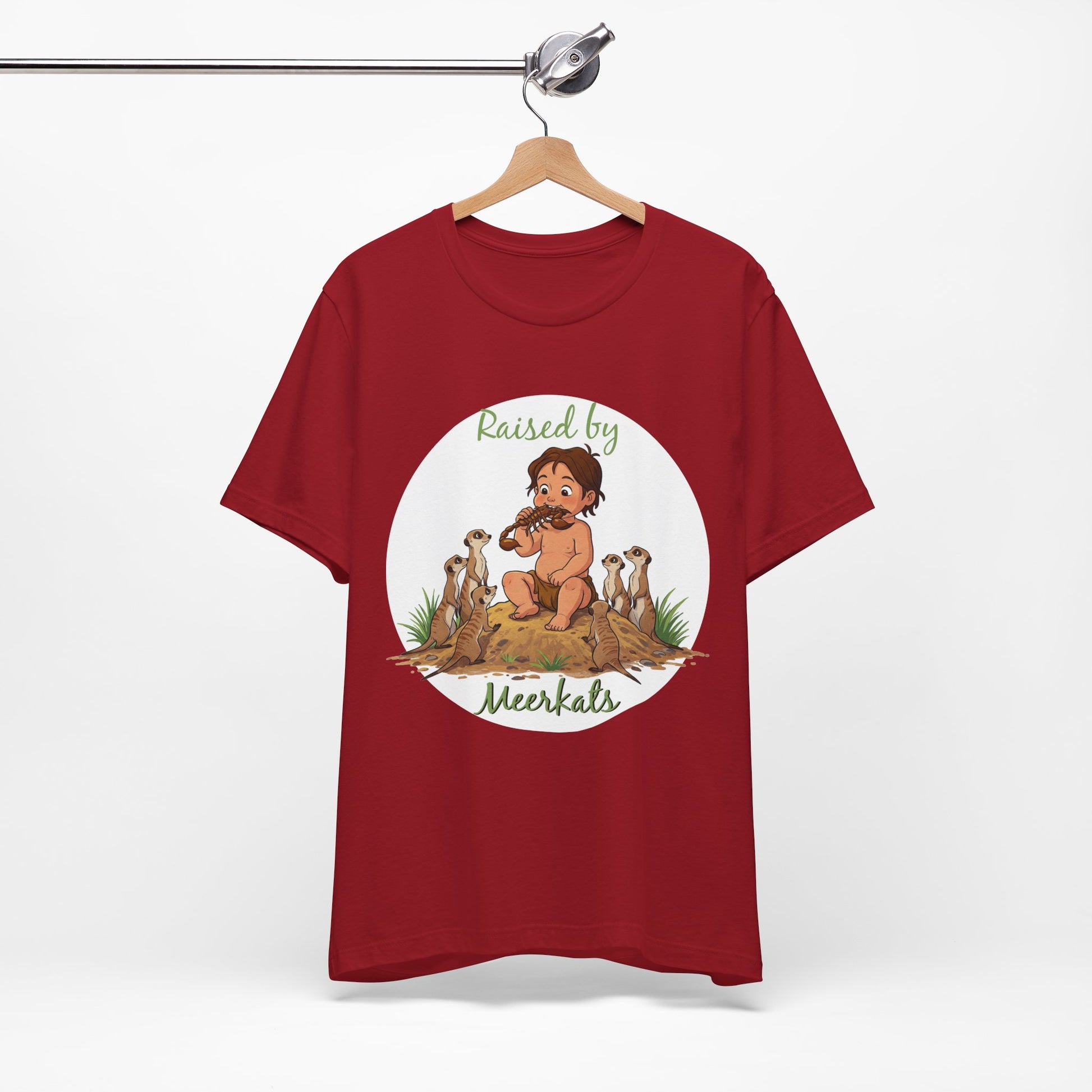 Funny 'Raised by Meerkats' Unisex Tee for Meerkat and Wildlife Lovers - Schmartypants