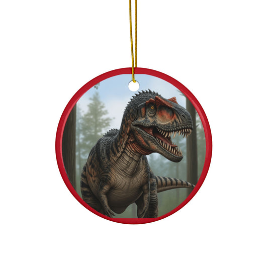Allosaurus Dinosaur Ceramic Ornaments for Kids, Unique Holiday Decorations, Fun Gift for Dinosaur Lovers, 2-Side Print Christmas Ornaments