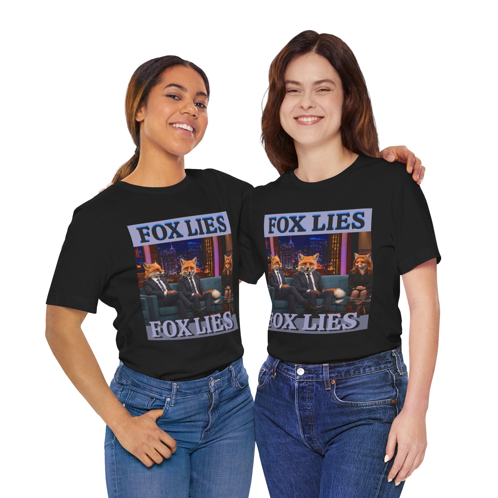 Humorous Fox Lies Tee - Unisex Jersey Short Sleeve T-Shirt - Protest Wear - Activist Tee - Schmartypants