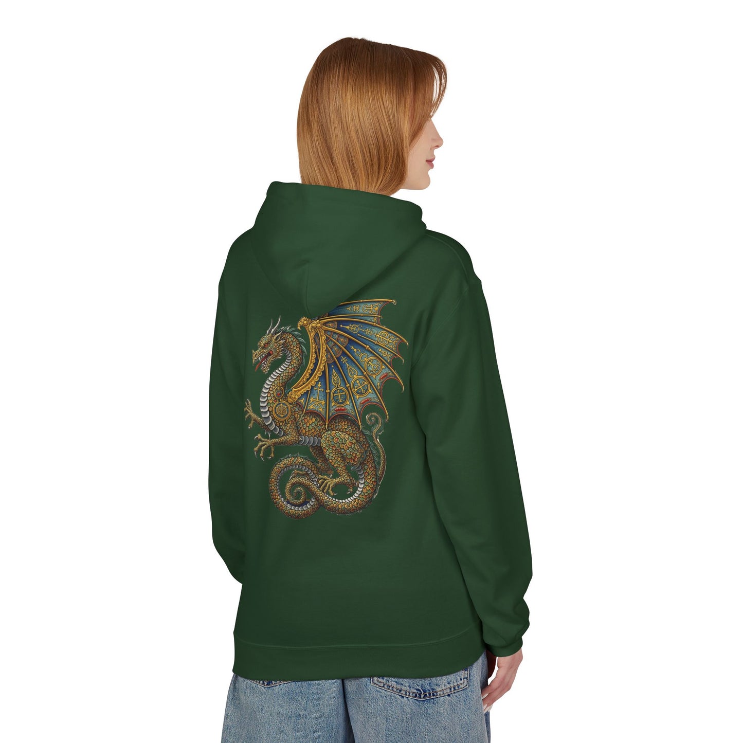 Fantasy Dragon Alchemist Hoodie, Cozy Unisex Pullover, Ideal for Gift, Casual Wear, Magical Conjurer, Ancient Alchemy Design