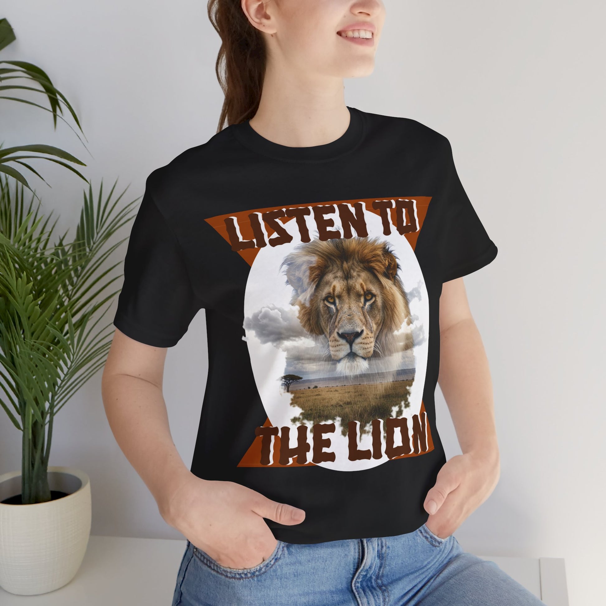 Listen to the Lion Unisex Tee, Casual T-Shirt, Wildlife Lover Gift, Nature Enthusiast Apparel, Birthday Present, Adventure Wear, Van Morrison Fans - Schmartypants