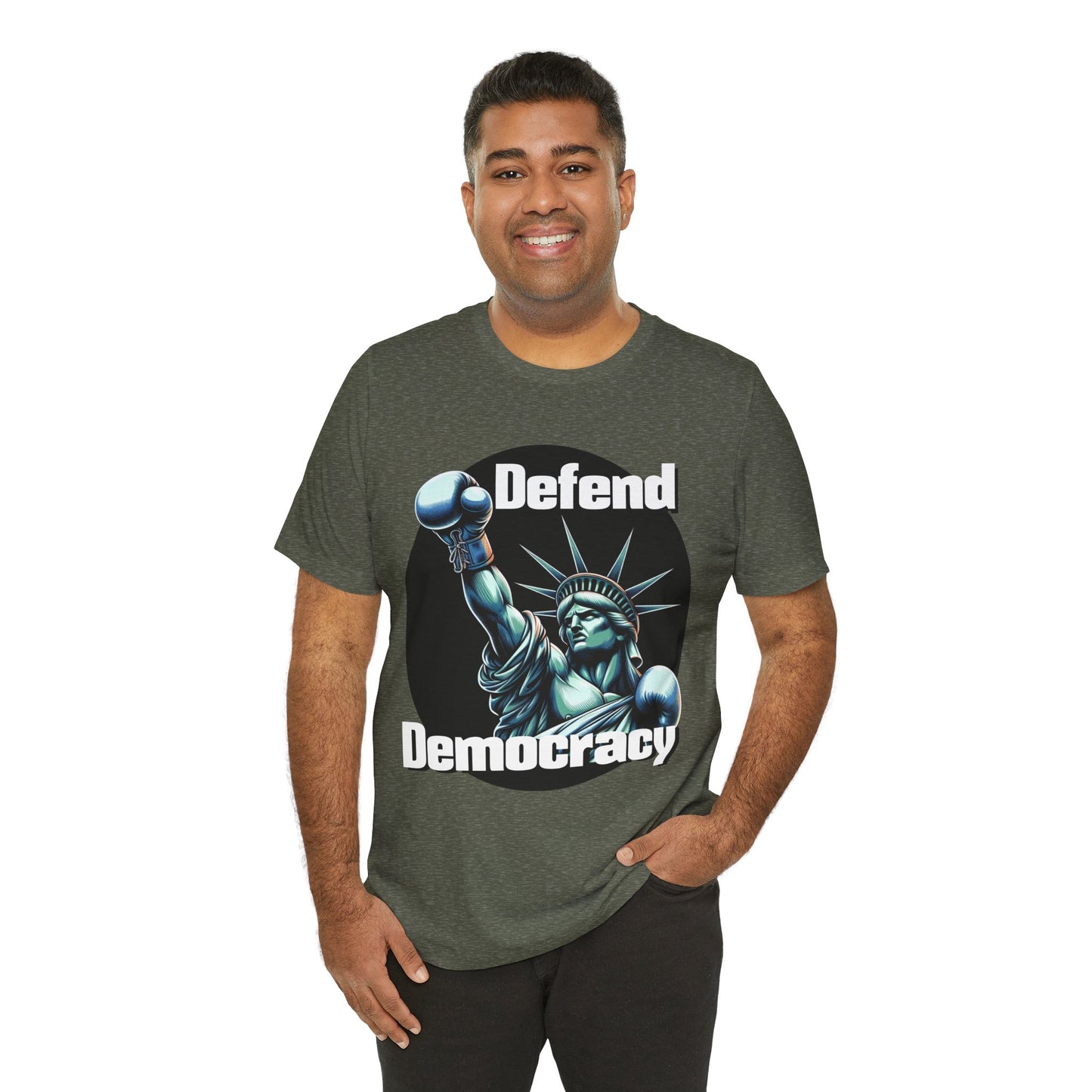Defend Democracy Tee - Unisex Jersey Short Sleeve Shirt - Protest Wear - Activist Tee - Schmartypants