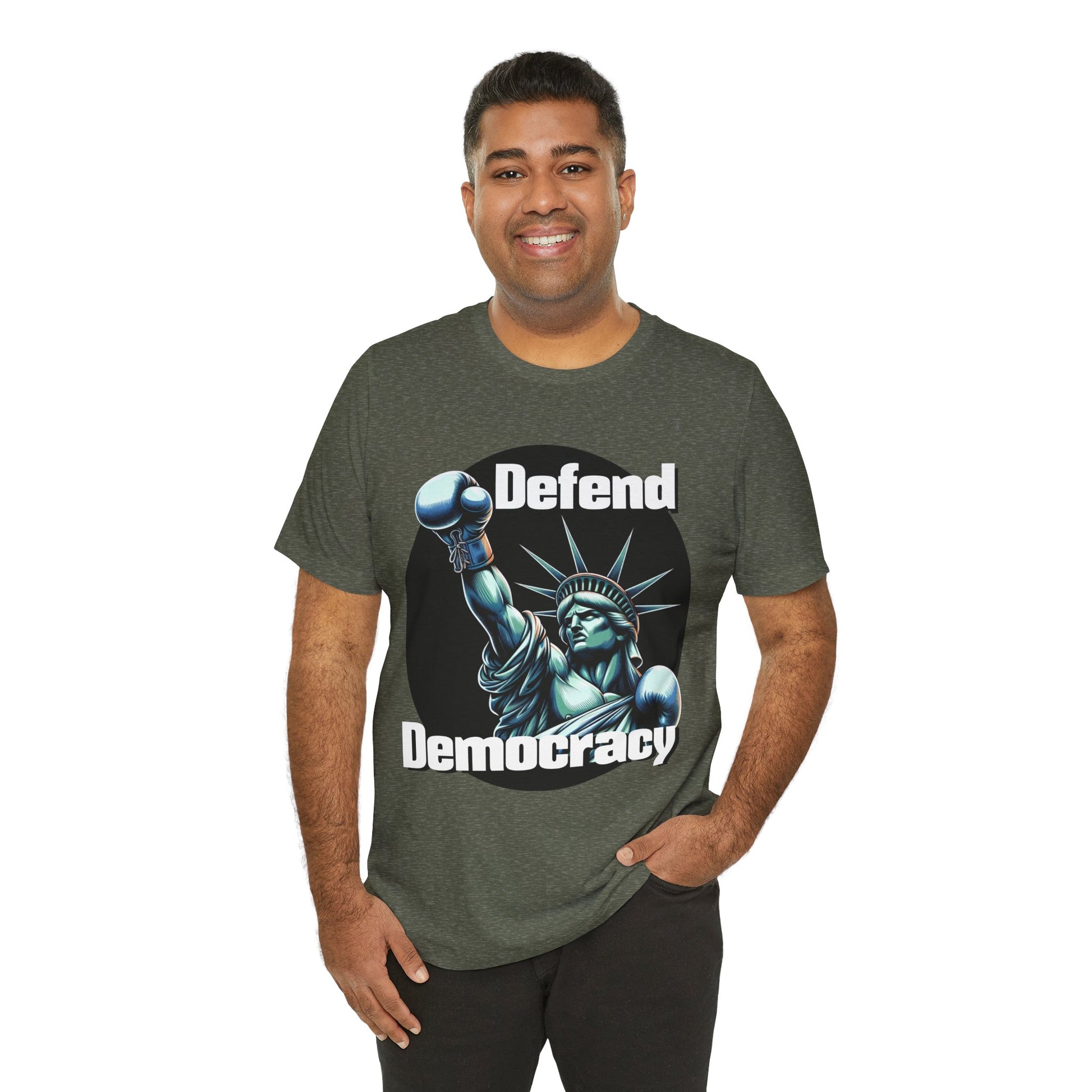 Defend Democracy Tee - Unisex Jersey Short Sleeve Shirt - Protest Wear - Activist Tee - Schmartypants
