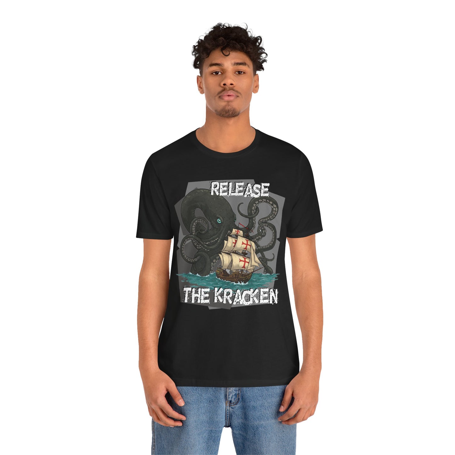 'Release The Kraken!' Tee - Unisex Short Sleeve Shirt, Nautical Tees, Pirate Fashion, Ocean Lover Gift, Funny T-Shirt, Sea Creature Shirt, Great for Gamers - Schmartypants