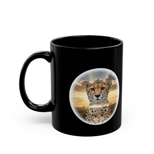 Cheetah Spirit Animal Mug - 11oz & 15oz Black Coffee Cup - Cheetah and Nature Lovers Gift - Schmartypants