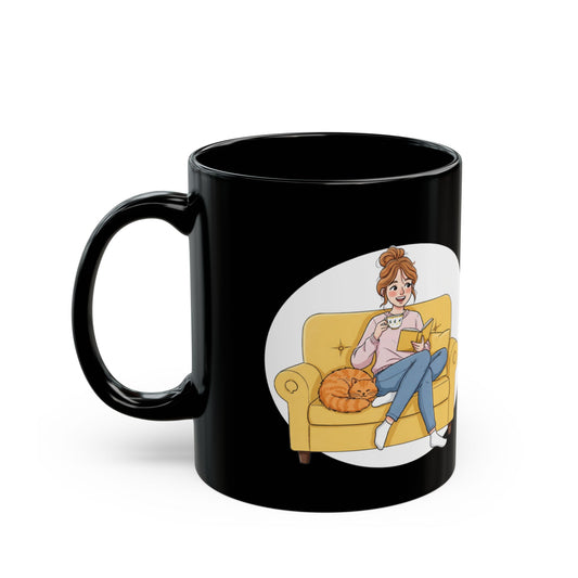 Cozy Cat Lover Mug - Perfect for Tea & Reading - Cat Lovers Gift, Book Lovers - Schmartypants