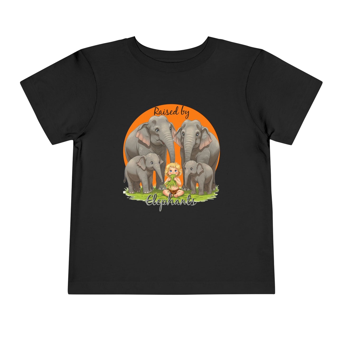 Raised by Elephants Toddler Tee – Adorable Hilarious Short Sleeve Shirt for Kids - Schmartypants