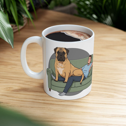 Cozy Mastiff Lover's Ceramic Mug - Perfect Gift for Mastiff Dog Owners, Funny Coffee Cup, Home Decor, Pet Lover Gift, Relaxation Mug - Schmartypants