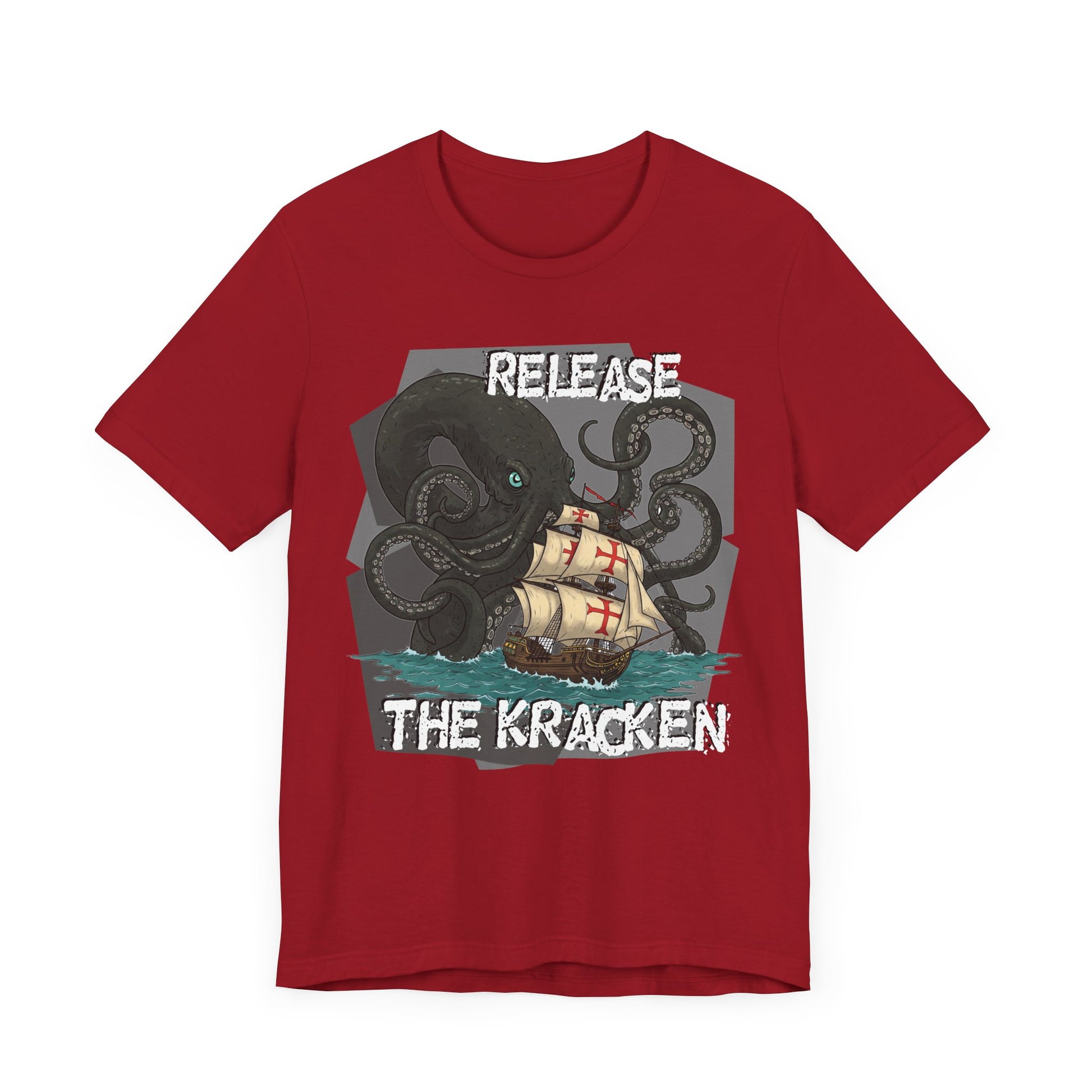 'Release The Kraken!' Tee - Unisex Short Sleeve Shirt, Nautical Tees, Pirate Fashion, Ocean Lover Gift, Funny T-Shirt, Sea Creature Shirt, Great for Gamers - Schmartypants