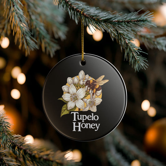 Ceramic Ornament, Tupelo Honey Inspired Van Morrison Song Bumblebee Decoration, Fan Gift, Holiday Decor, Classic Rock Music Lover, Christmas