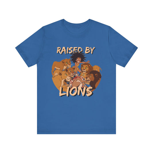 Raised by Lions Unisex Tee, Funny Animal Shirt, Lion Lover Gift, Safari T-Shirt, Jungle Adventure Apparel, Casual Wear - Schmartypants