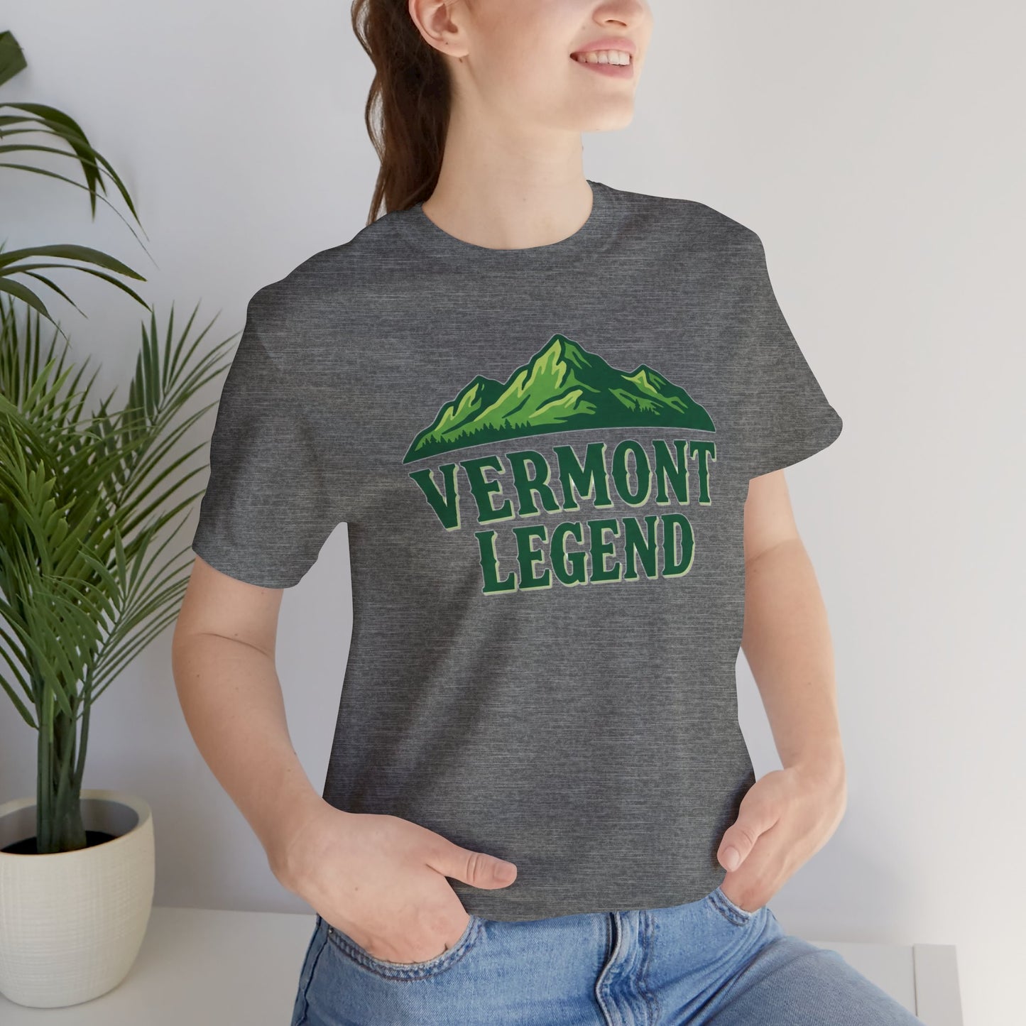 Vermont Legend Unisex Tee, Mountain Graphic T-Shirt, Outdoor Adventure Shirt, Hiking Apparel, Gift for Nature Lovers, Vermont Souvenir Tee
