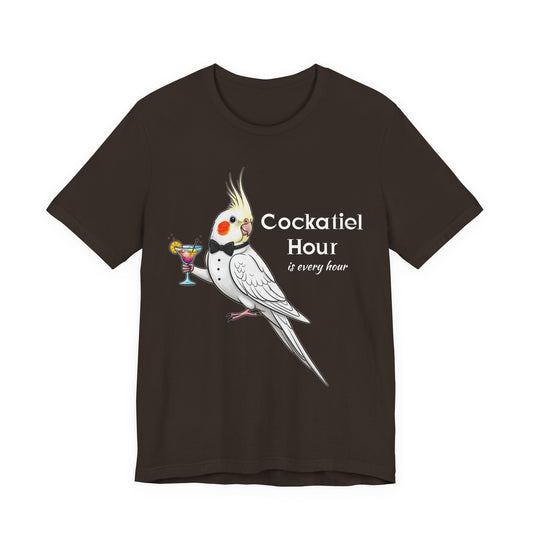 Cockatiel Hour Unisex Tee - Fun Bird Lover T-Shirt, Casual Wear, Gift for Bird Enthusiasts, Animal Lover Gift, Unique Graphic Tee