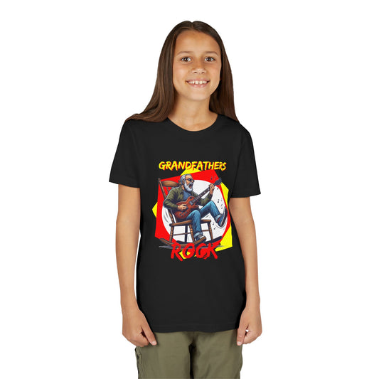 'Grandfathers Rock' Youth Short Sleeve Tee - Cool Guitar Design to Express the Love for Grandpa - Schmartypants