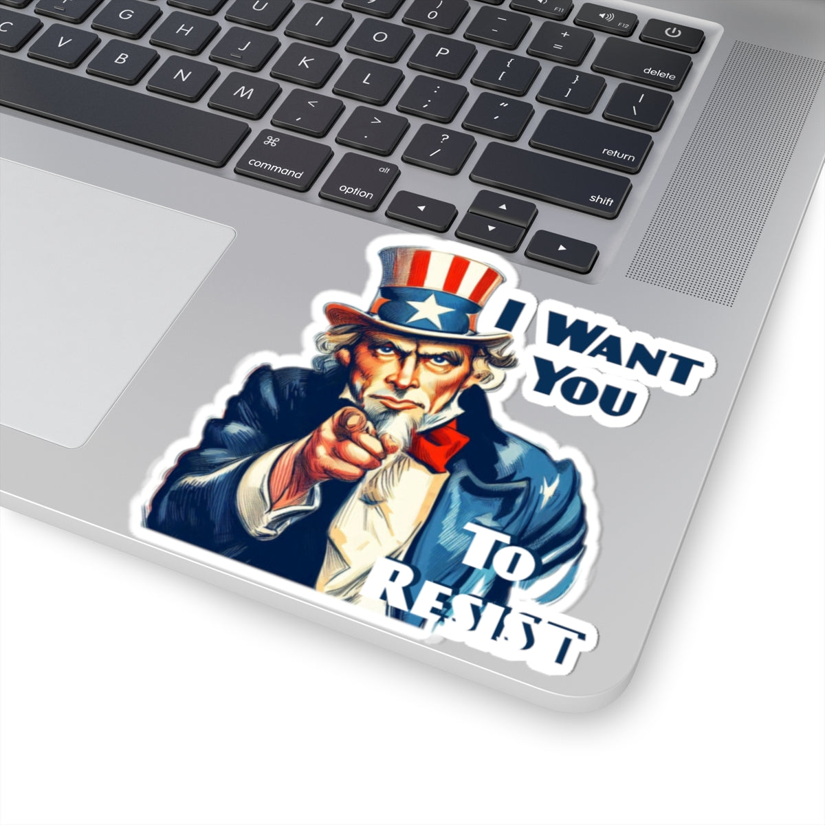 Uncle Sam 'I Want You to Resist' Kiss-Cut Stickers - Patriotic Protest Decals for Laptops, Water Bottles, and More - Schmartypants