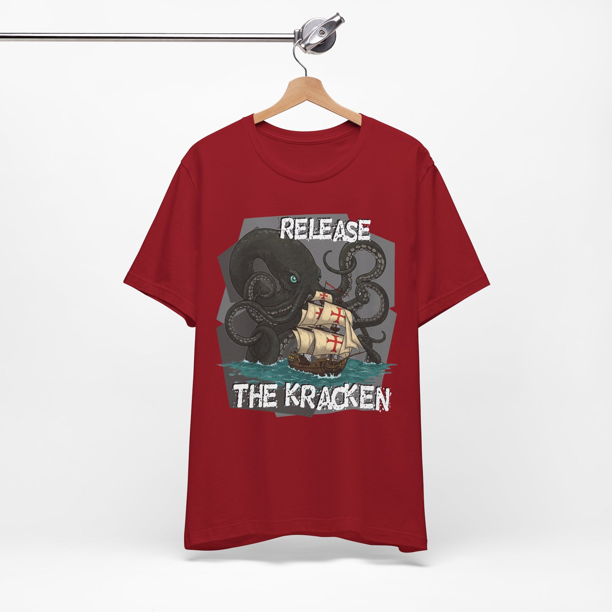 'Release The Kraken!' Tee - Unisex Short Sleeve Shirt, Nautical Tees, Pirate Fashion, Ocean Lover Gift, Funny T-Shirt, Sea Creature Shirt, Great for Gamers - Schmartypants