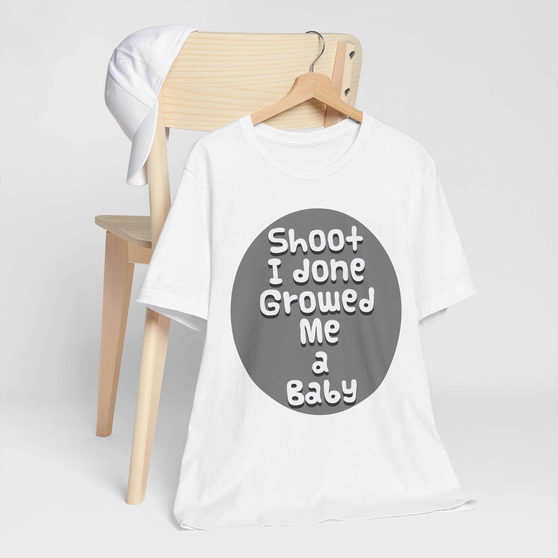 Hilarious Unisex Tee - "Shoot I Done Growed Me a Baby" - Perfect for New Parents, Baby Showers - Schmartypants