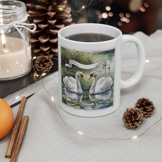 Personalizable Wedding Reception Favor Ceramic Mug, Gift Coffee Cup, Customizable Bridal Shower Tea Mug, Special Occasion Guest Present