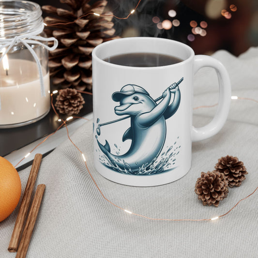 'Sorry. I'm Golphin.' Dolphin Ceramic Mug - Perfect Funny Gift for Coffee Lovers and Golfing Enthusiasts - Schmartypants