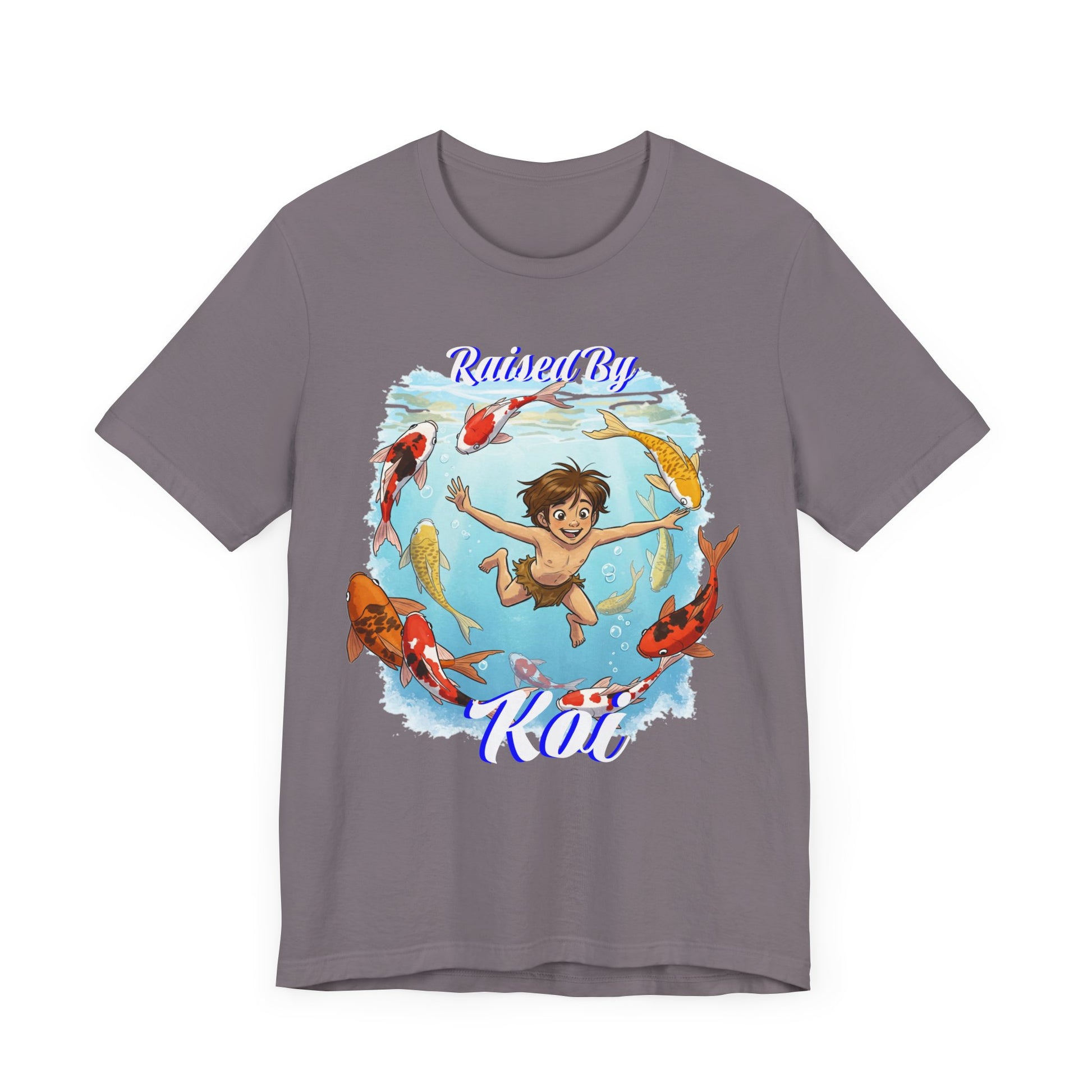 'Raised By Koi; Unisex Jersey Tee - Funny Graphic Tee for Aquatic Lovers, Cute Gift for Birthdays, Casual Wear, Summer Fashion, Relaxed Style - Schmartypants