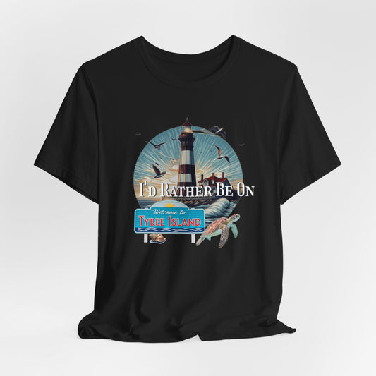 Tybee Island Georgia Unisex Jersey Tee, Laid-Back Beach Lighthouse Shirt, Island Lifestyle Apparel, Coastal Vacation Souvenir Top, Beach