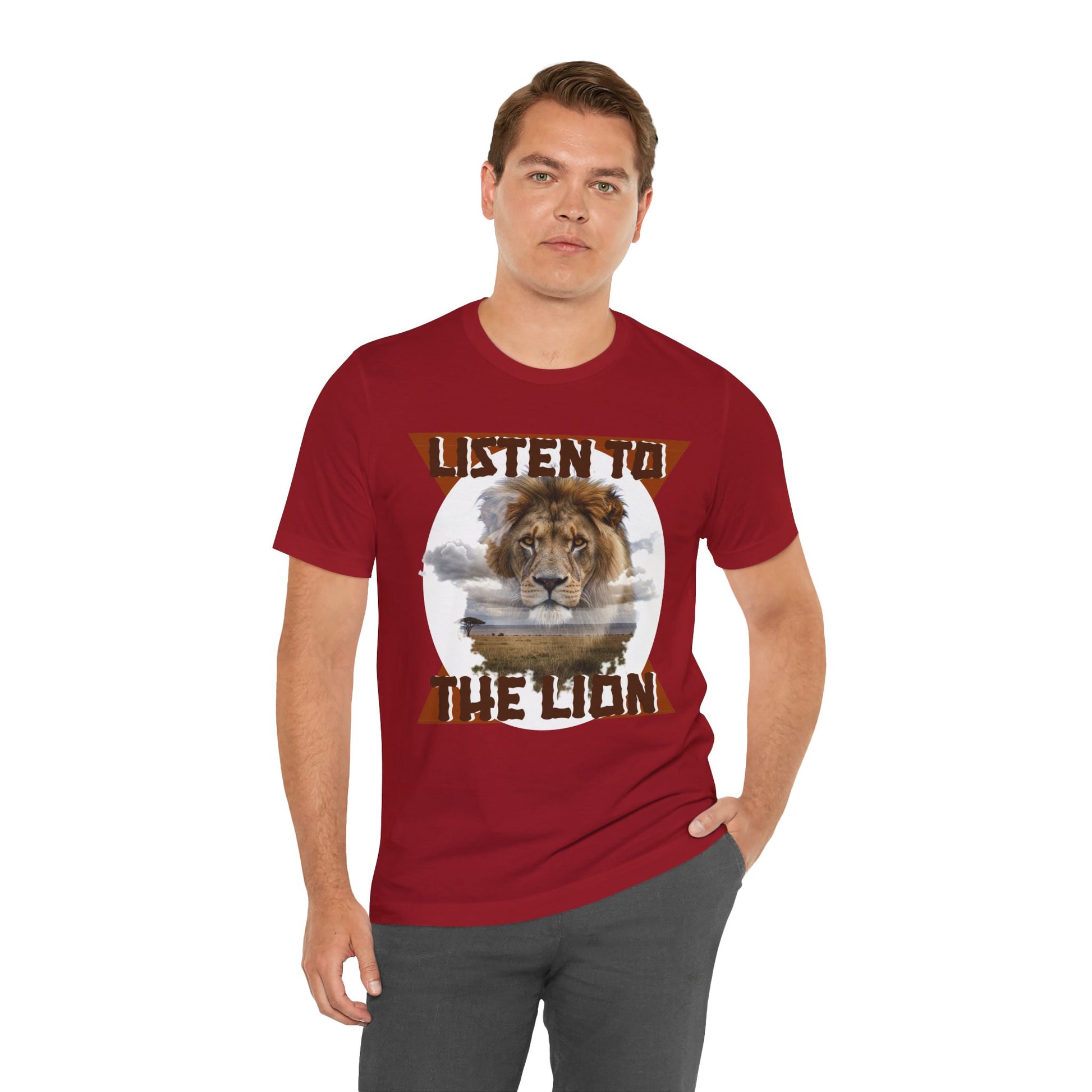 Listen to the Lion Unisex Tee, Casual T-Shirt, Wildlife Lover Gift, Nature Enthusiast Apparel, Birthday Present, Adventure Wear, Van Morrison Fans - Schmartypants