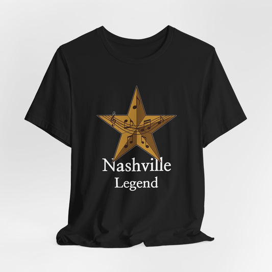 Nashville Legend Tee, Unisex Jersey T-Shirt, Country Music Apparel, Gift for Musicians, Nashville Souvenir, Western Style Clothing