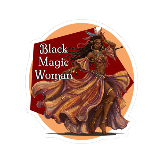 'Black Magic Woman' Kiss-Cut Stickers - Enchanting Vinyl Decals for Bohemian Decor, Laptop Stickers, and Gifts for Music Fans of Santana and Classic Rock - Schmartypants