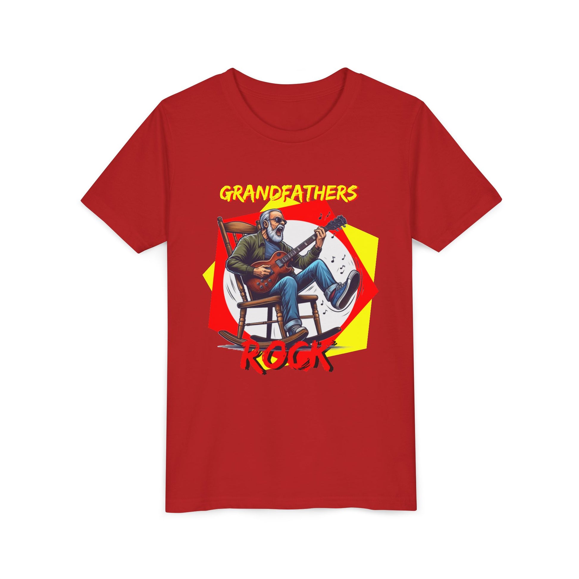 'Grandfathers Rock' Youth Short Sleeve Tee - Cool Guitar Design to Express the Love for Grandpa - Schmartypants