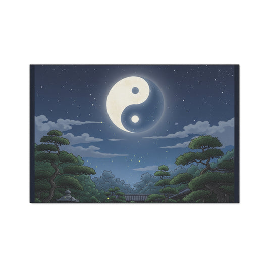 Yin Yang Design Heavy Duty Floor Mat, Home Decor, Indoor Outdoor Mat, Zen Style Rug, Yoga Space Accessory