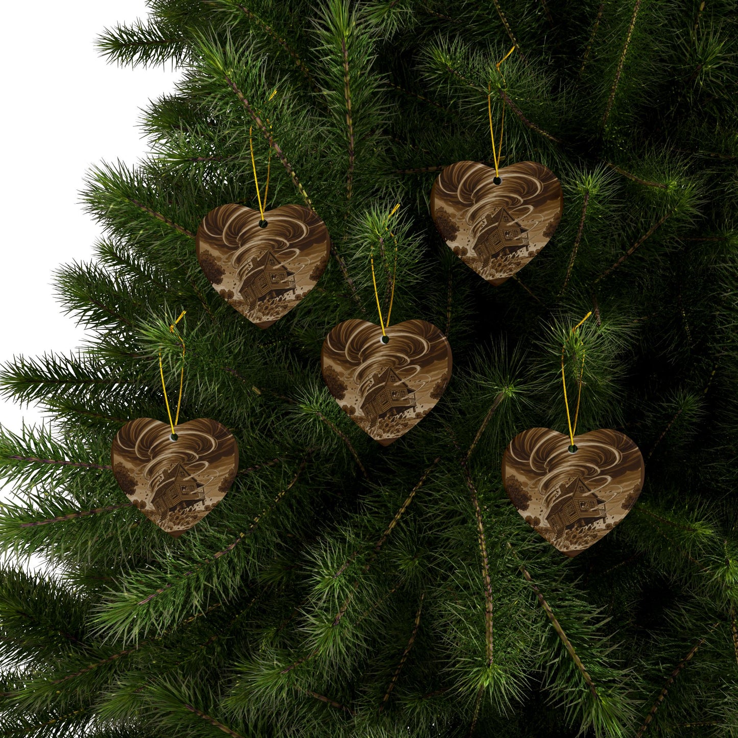 Ceramic Ornaments, Wizard of Oz Storybook Illustration Tree Ornament, The Twister, Collectible Series 2, (1pc, 3pcs, 5pcs, 10pcs), Holiday