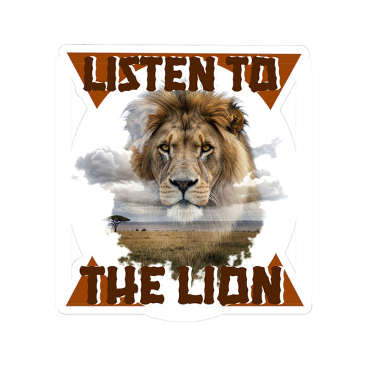 Listen to the Lion Kiss-Cut Stickers, Nature Lover Decor, Wildlife Gifts, Laptop Art, Safari Theme Stickers, Van Morrison Fans - Schmartypants