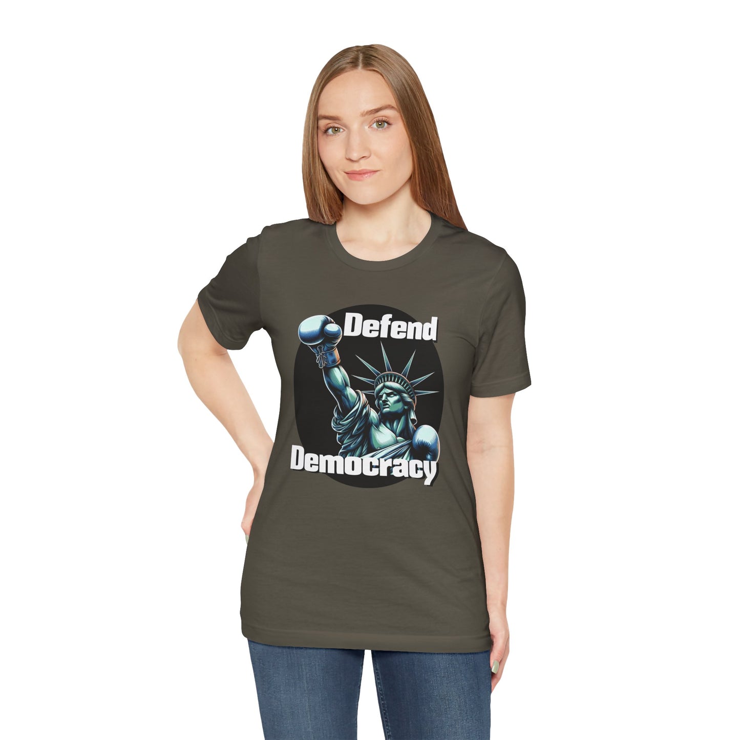 Defend Democracy Tee - Unisex Jersey Short Sleeve Shirt - Protest Wear - Activist Tee