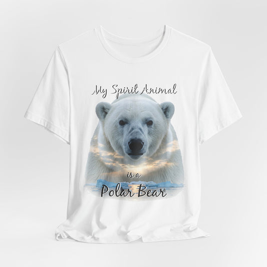 Polar Bear Tee, My Spirit Animal, Wildlife Lover Gift, Alaskan Traveler Shirt, Nature Enthusiast Top, Arctic Wildlife Apparel