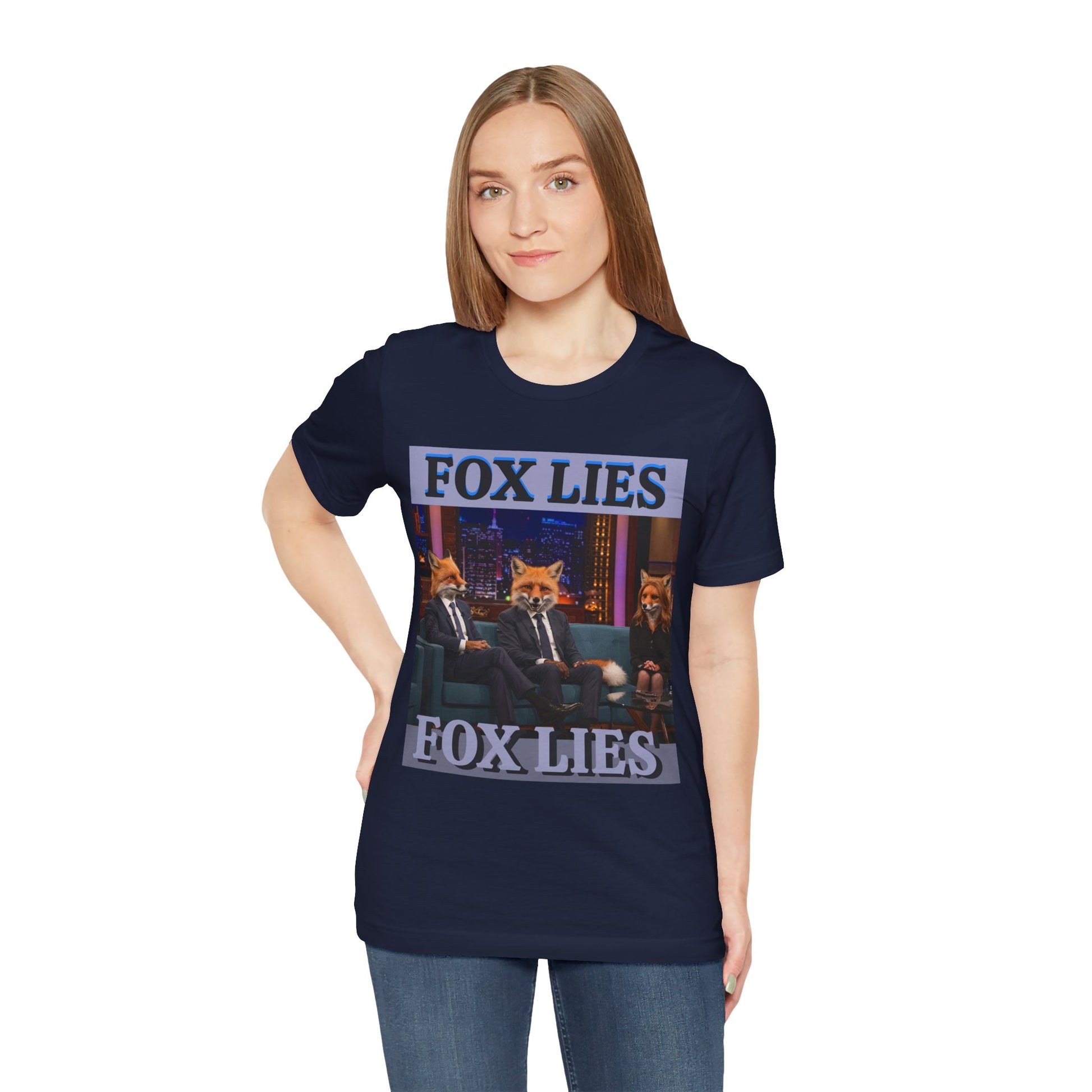 Humorous Fox Lies Tee - Unisex Jersey Short Sleeve T-Shirt - Protest Wear - Activist Tee - Schmartypants