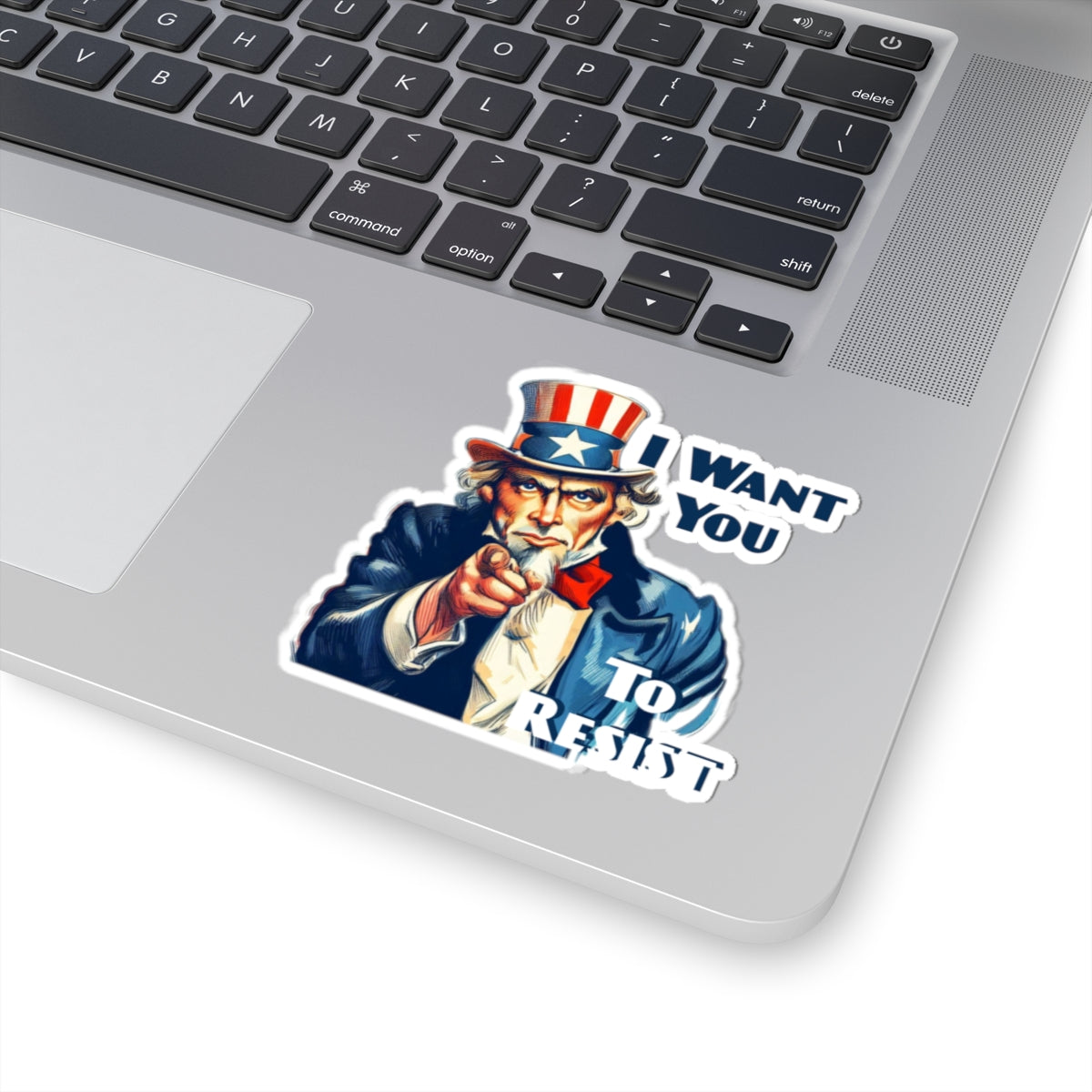 Uncle Sam 'I Want You to Resist' Kiss-Cut Stickers - Patriotic Protest Decals for Laptops, Water Bottles, and More - Schmartypants