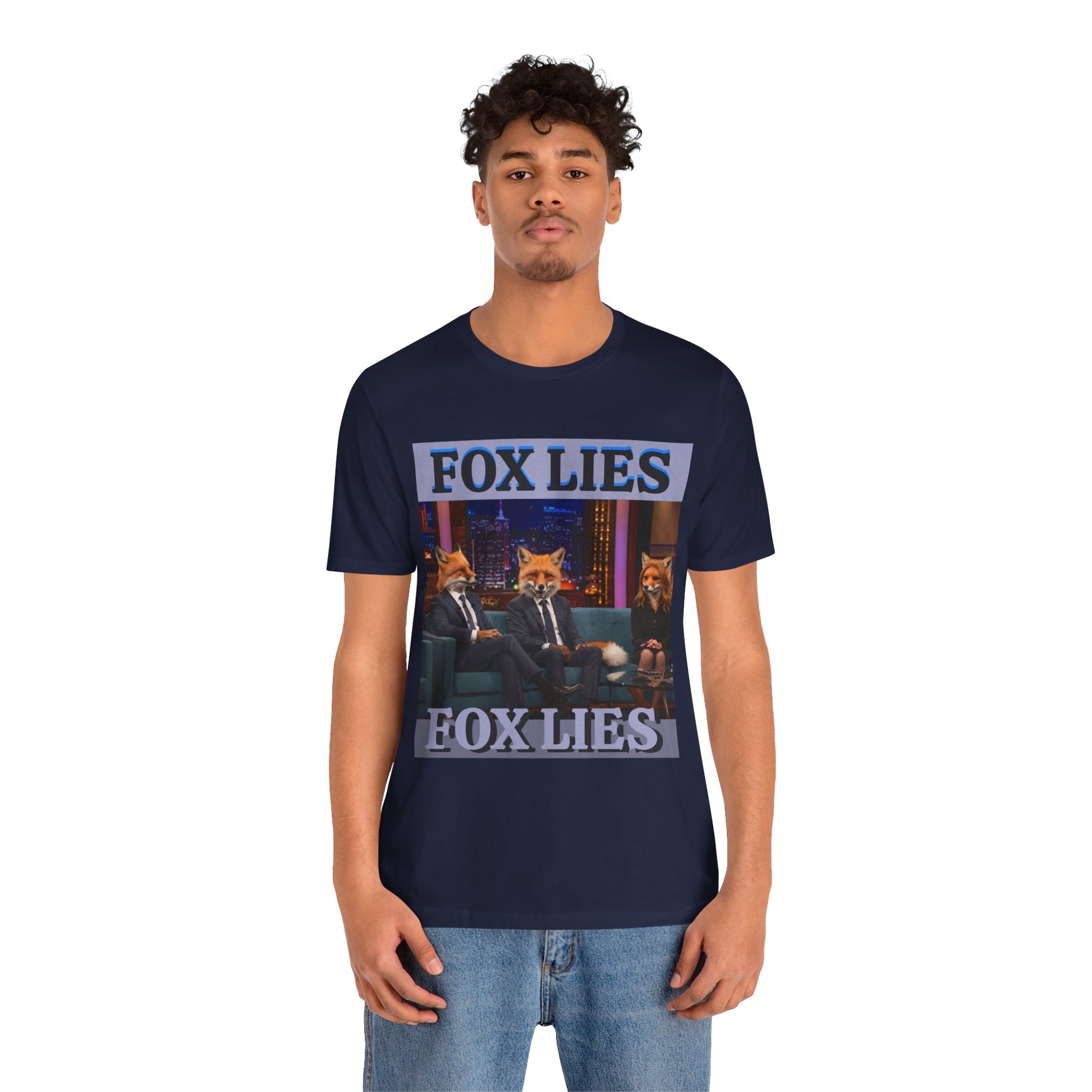Humorous Fox Lies Tee - Unisex Jersey Short Sleeve T-Shirt - Protest Wear - Activist Tee - Schmartypants