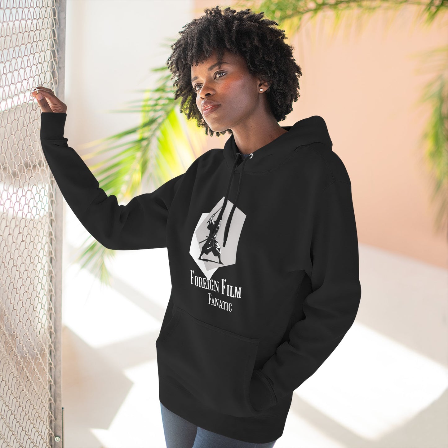 Foreign Film Fanatic Hoodie | Double Sided Graphics, Cozy Movie Lover's Sweatshirt | Perfect Gift for Cinema Buffs