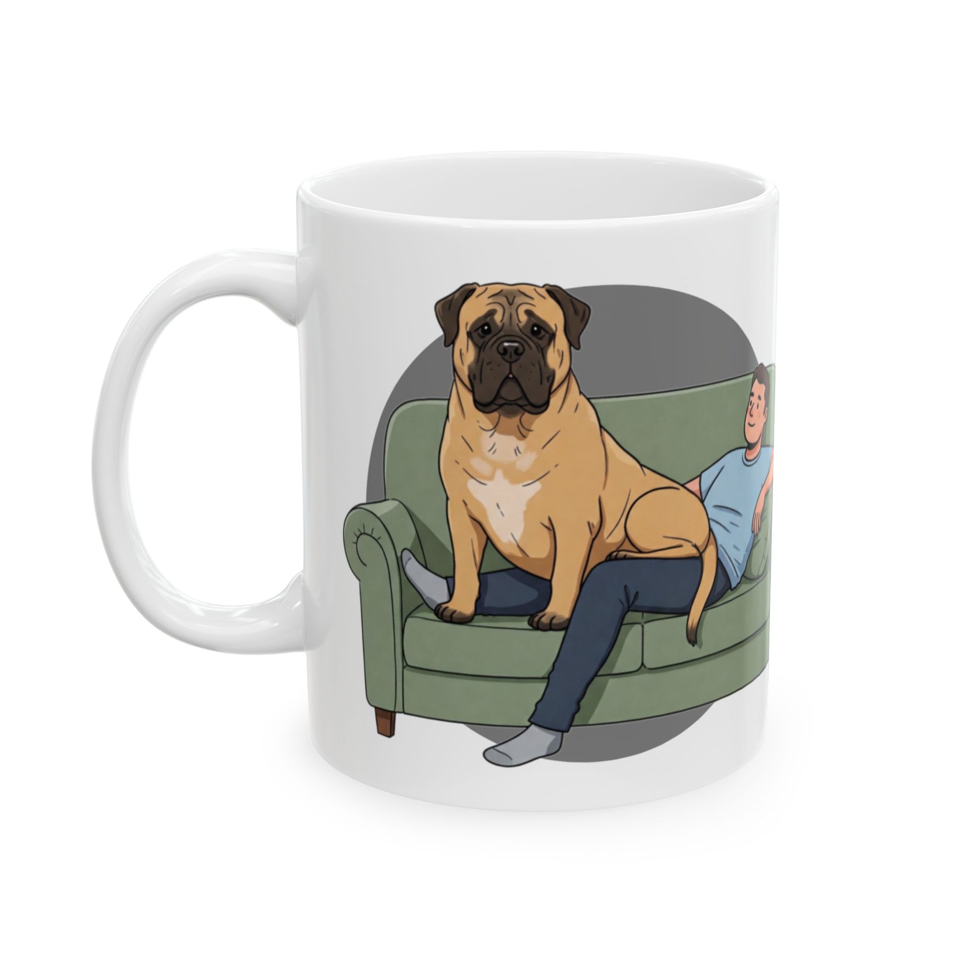 Cozy Mastiff Lover's Ceramic Mug - Perfect Gift for Mastiff Dog Owners, Funny Coffee Cup, Home Decor, Pet Lover Gift, Relaxation Mug - Schmartypants