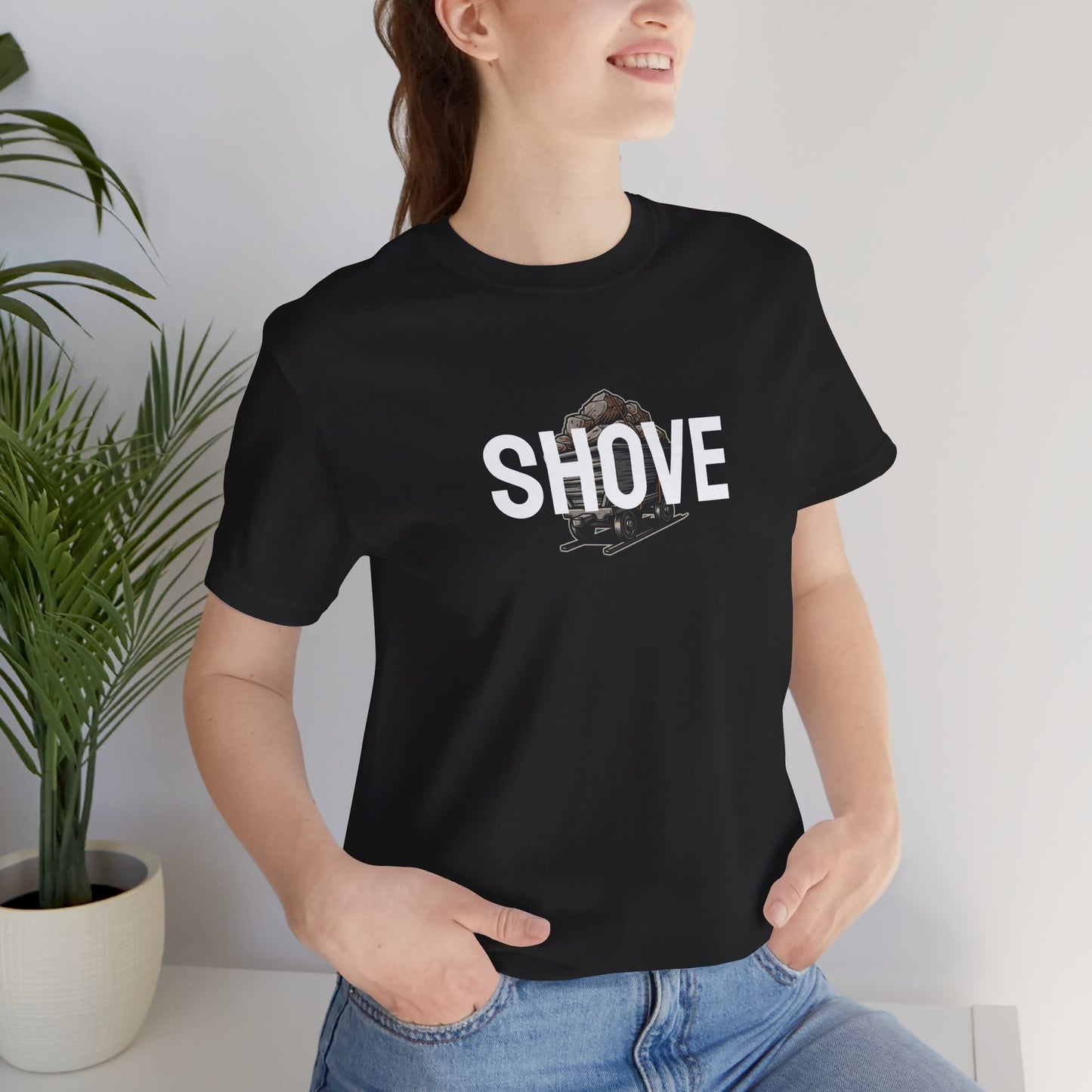 Athletic Spirit SHOVE Unisex Tee, Baseball Player Gift, Sports Fan Shirt, Inspirational Athlete Top, Underdog Competition Statement Piece