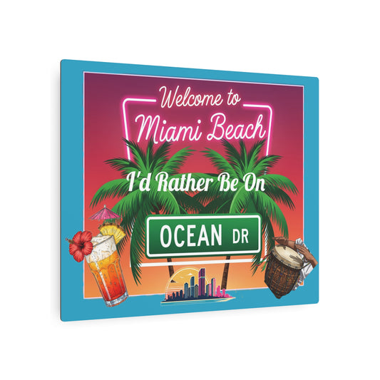 Ocean Drive, Miami Beach Tropical Metal Art Sign, Miami Beach Decor, Ocean Drive Wall Art, Summer Vibes Home Decor, Beach House Bar Sign