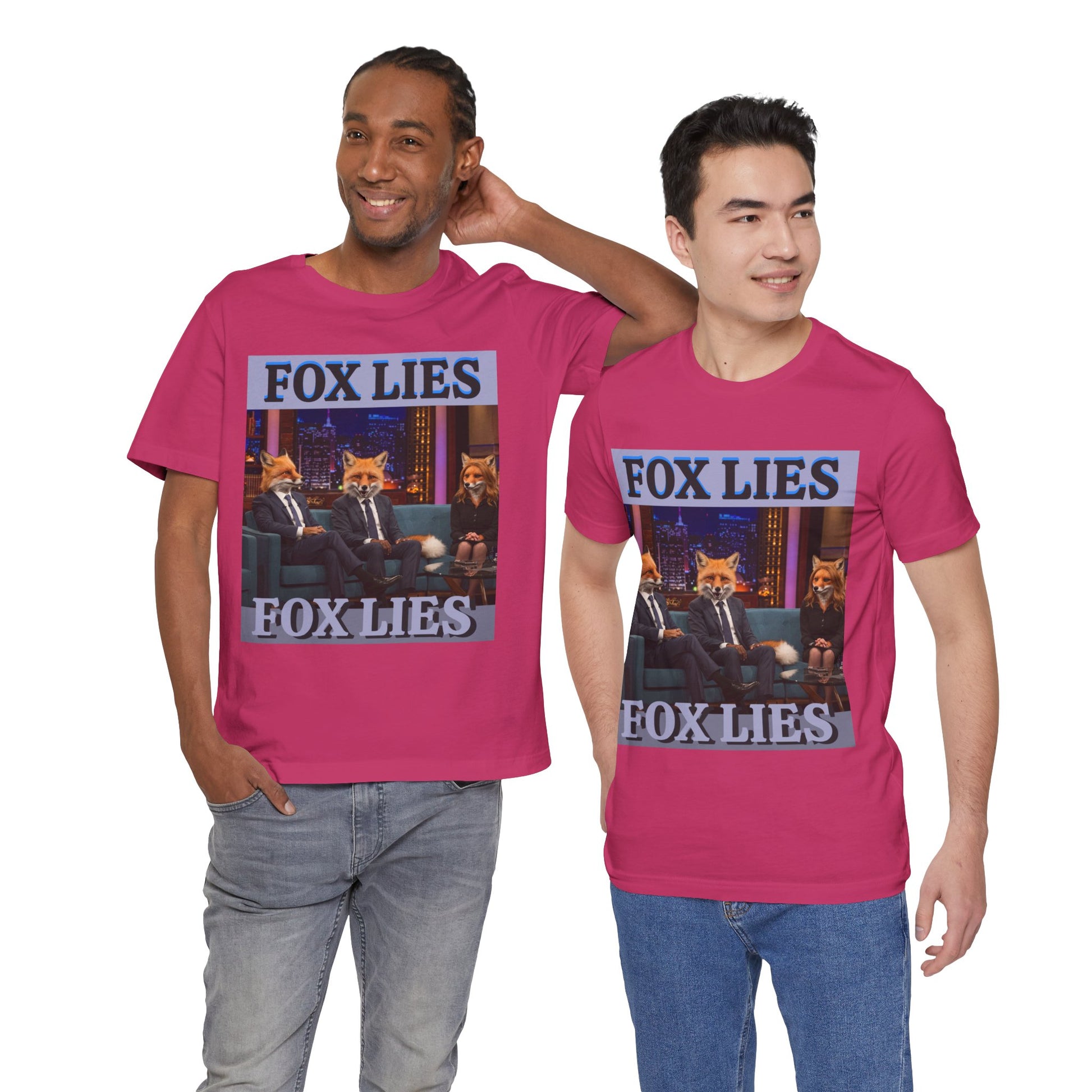 Humorous Fox Lies Tee - Unisex Jersey Short Sleeve T-Shirt - Protest Wear - Activist Tee - Schmartypants