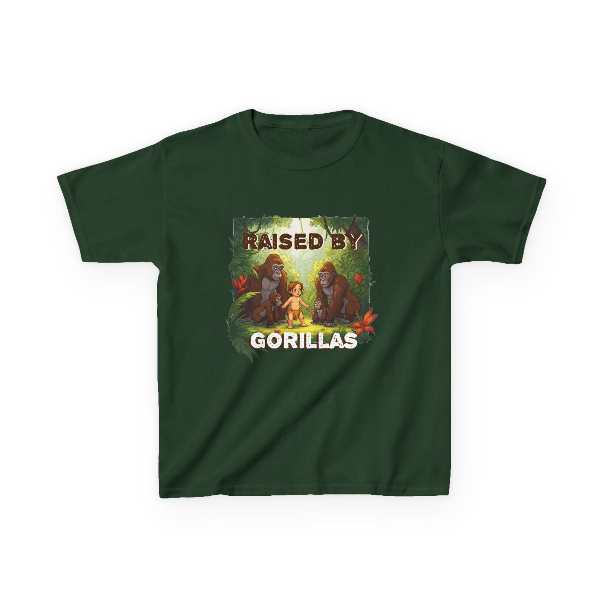 Funny Adorable 'Raised by Gorillas' Kids Tee - Schmartypants