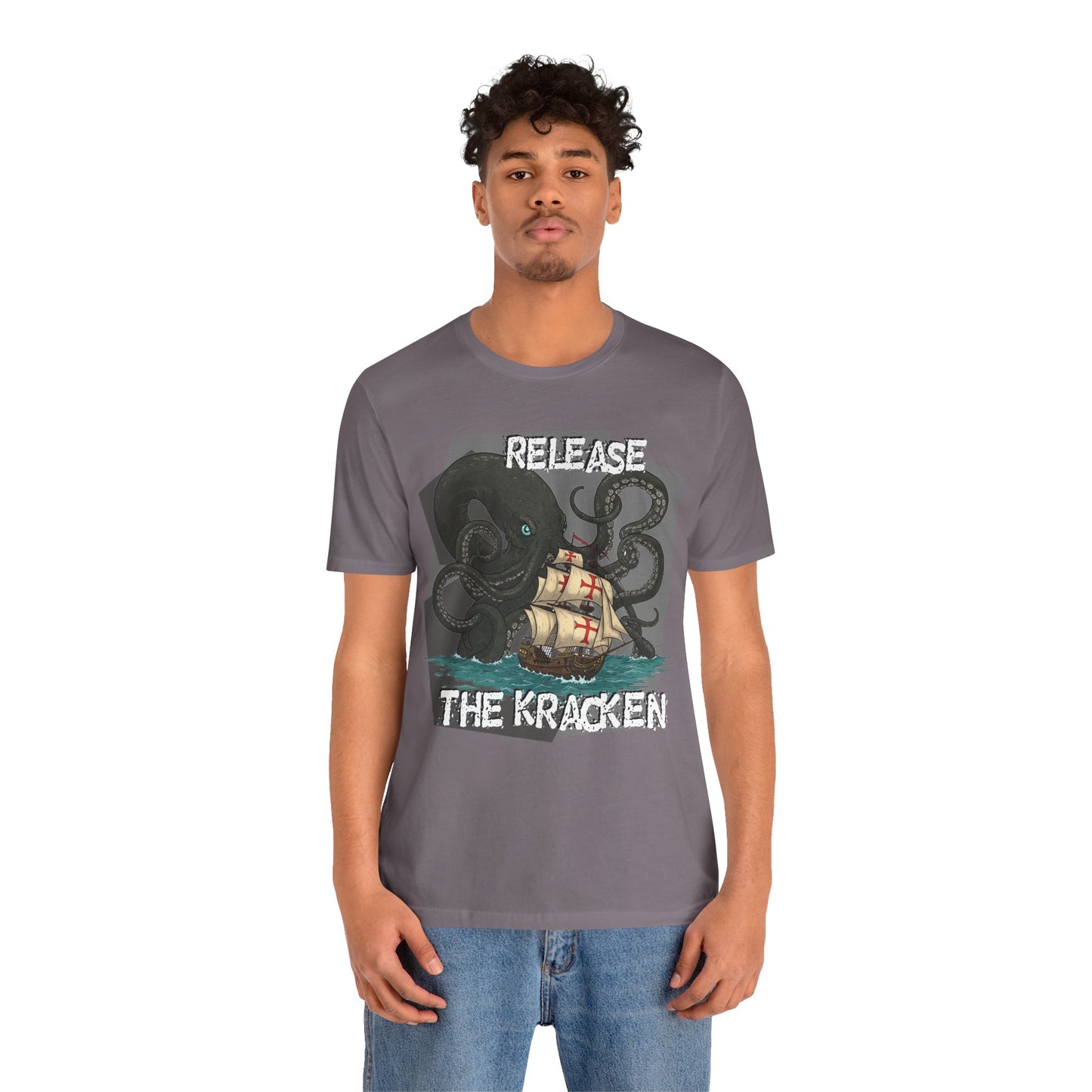'Release The Kraken!' Tee - Unisex Short Sleeve Shirt, Nautical Tees, Pirate Fashion, Ocean Lover Gift, Funny T-Shirt, Sea Creature Shirt, Great for Gamers - Schmartypants