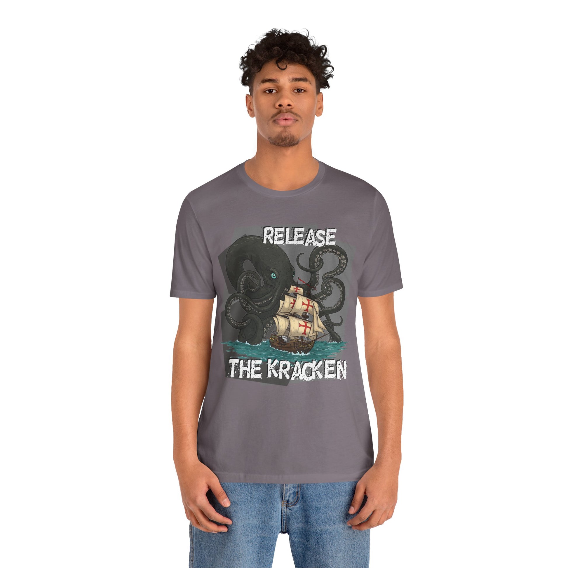 'Release The Kraken!' Tee - Unisex Short Sleeve Shirt, Nautical Tees, Pirate Fashion, Ocean Lover Gift, Funny T-Shirt, Sea Creature Shirt, Great for Gamers - Schmartypants