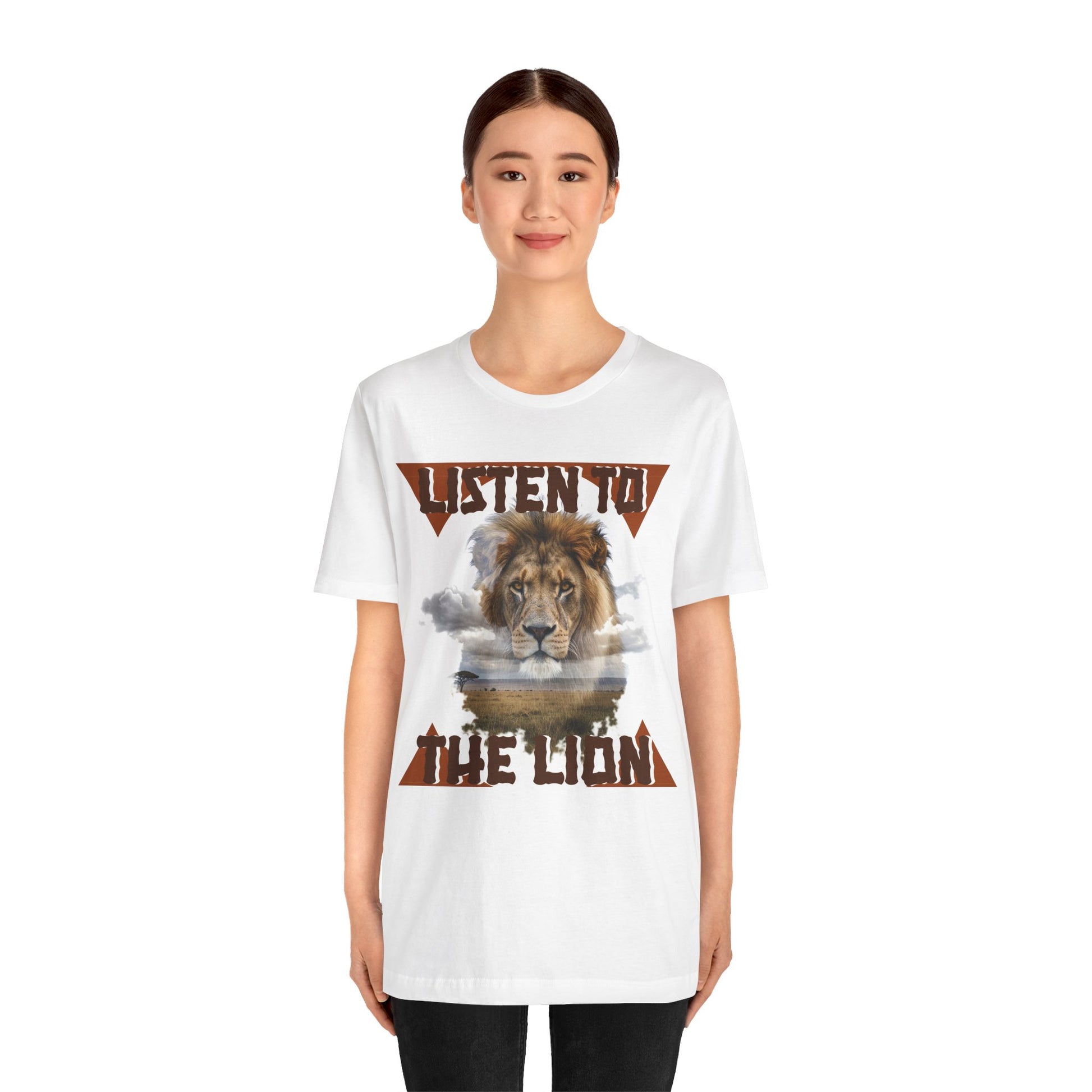 Listen to the Lion Unisex Tee, Casual T-Shirt, Wildlife Lover Gift, Nature Enthusiast Apparel, Birthday Present, Adventure Wear, Van Morrison Fans - Schmartypants