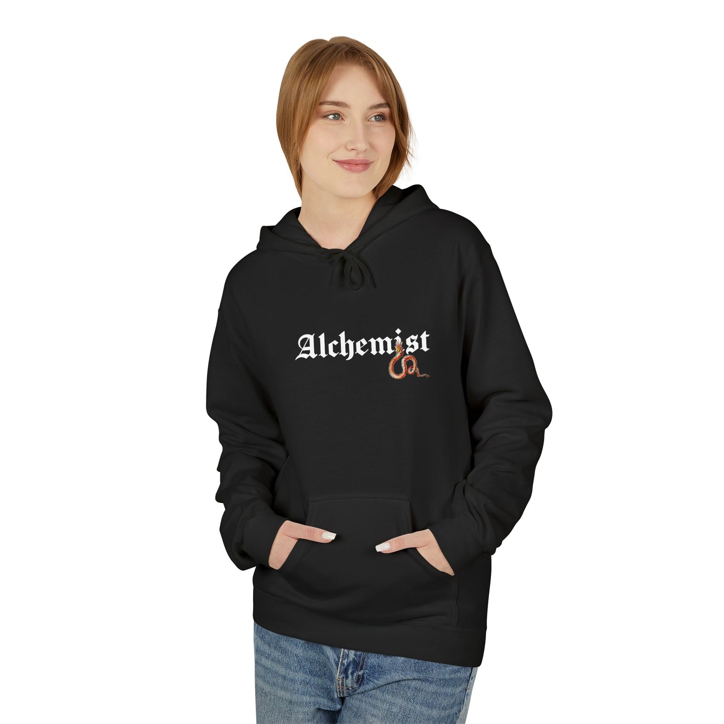 Fantasy Dragon Alchemist Hoodie, Cozy Unisex Pullover, Ideal for Gift, Casual Wear, Magical Conjurer, Ancient Alchemy Design